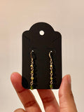 Green and Gold Dangle Earrings